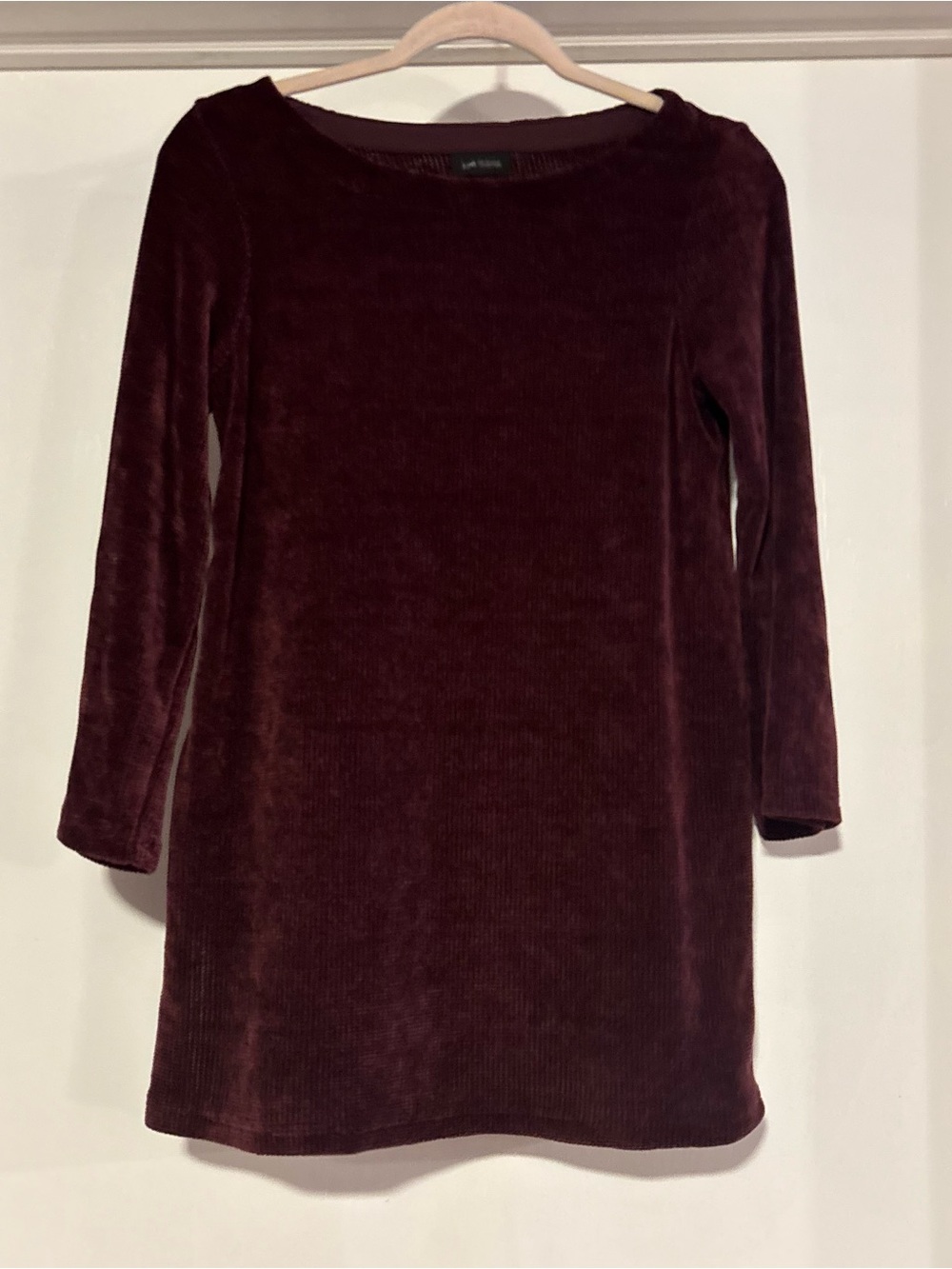 J. Jill chenille Long-Sleeve Shift Top in Deep Wine